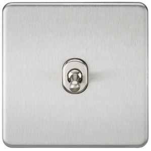 Picture of 1 GANG INTERMEDIATE  TOGGLE SWITCH
SCREWLESS FLAT PLATE BRUSHED CHROME
