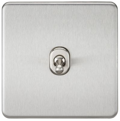 Picture of 1 GANG INTERMEDIATE  TOGGLE SWITCH
SCREWLESS FLAT PLATE BRUSHED CHROME