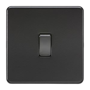 Picture of 1GANG 2WAY  SWITCH  SCREWLESS FLAT PLATE
MATT BLACK