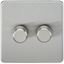 Picture of 2GANG 2WAY  DIMMER  SCREWLESS
10-200W/5-150W LED BRUSHED CHROME