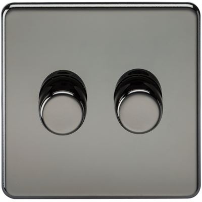 Picture of 2GANG 2WAY  DIMMER  SCREWLESS
10-200W/5-150W LED BLACK NICKEL
