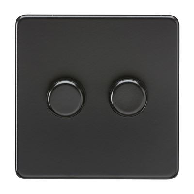 Picture of 2GANG 2WAY  DIMMER  SCREWLESS
10W-200W/5-150W LED MATT BLACK
