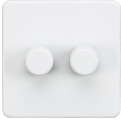 Picture of 2GANG 2WAY  DIMMER  SCREWLESS
10-200W/5-150W LED MATT WHITE