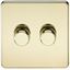 Picture of 2GANG 2WAY  DIMMER  SCREWLESS
10-200W/5-150W LED POLISHED BRASS