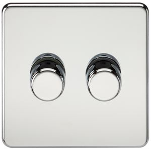 Picture of 2GANG 2WAY  DIMMER  SCREWLESS
10-200W/5-150W LED POLISHED CHROME