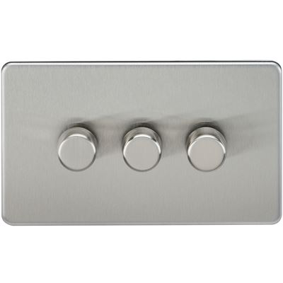 Picture of 3GANG 2WAY  DIMMER  SCREWLESS
10-200W/LED 5-150W BRUSHED CHROME
