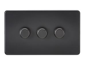 Picture of 3GANG 2WAY  DIMMER  SCREWLESS
10-200W/LED 5-150W MATT BLACK