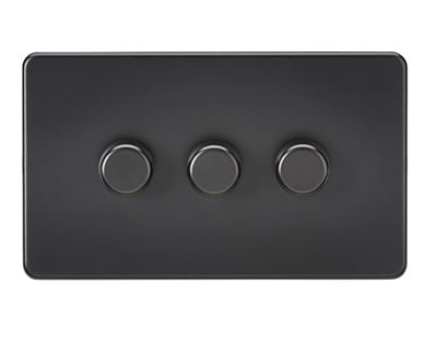 Picture of 3GANG 2WAY  DIMMER  SCREWLESS
10-200W/LED 5-150W MATT BLACK