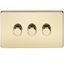 Picture of 3GANG 2WAY  DIMMER  SCREWLESS
10-200W/LED 5-150W POLISHED BRASS