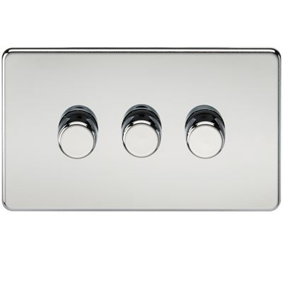 Picture of 3GANG 2WAY  DIMMER  SCREWLESS
10-200W/LED 5-150W POLISHED CHROME