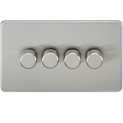 Picture of 4GANG 2WAY  DIMMER  SCREWLESS
10-200W/LED 5-150W BRUSHED CHROME
LED COMPATIBLE