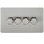 Picture of 4GANG 2WAY  DIMMER  SCREWLESS
10-200W/LED 5-150W BRUSHED CHROME
LED COMPATIBLE