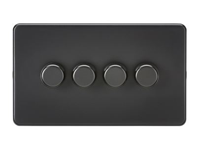 Picture of 4GANG 2WAY  DIMMER  SCREWLESS
10-200W/LED 5-150W MATT BLACK
