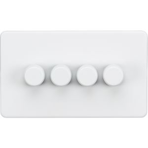 Picture of 4GANG 2WAY  DIMMER  SCREWLESS
10-200W/LED 5-150W MATT WHITE