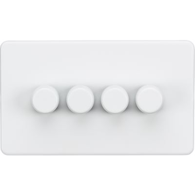 Picture of 4GANG 2WAY  DIMMER  SCREWLESS
10-200W/LED 5-150W MATT WHITE