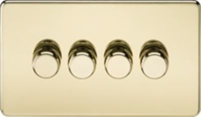 Picture of 4GANG 2WAY  DIMMER  SCREWLESS
10-200W/LED 5-150W POLISHED BRASS