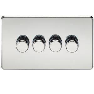 Picture of 4GANG 2WAY  DIMMER  SCREWLESS
10-200W/LED 5-150W POLISHED CHROME