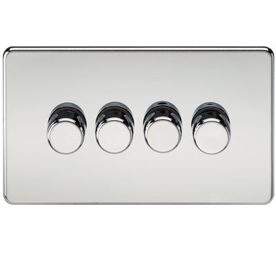 Picture of 4GANG 2WAY  DIMMER  SCREWLESS
10-200W/LED 5-150W POLISHED CHROME