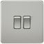 Picture of 2GANG 2WAY  SWITCH  SCREWLESS FLAT PLATE
BRUSHED CHROME