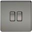 Picture of 2GANG 2WAY  SWITCH  SCREWLESS FLAT PLATE
BLACK NICKEL