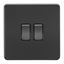 Picture of 2GANG 2WAY  SWITCH  SCREWLESS FLAT PLATE
MATT BLACK