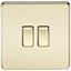Picture of 2GANG 2WAY  SWITCH  SCREWLESS FLAT PLATE
POLISHED BRASS