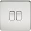 Picture of 2GANG 2WAY  SWITCH  SCREWLESS FLAT PLATE
POLISHED CHROME