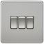Picture of 3GANG 2WAY  SWITCH  SCREWLESS FLAT PLATE
BRUSHED CHROME