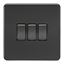 Picture of 3GANG 2WAY  SWITCH  SCREWLESS FLAT PLATE
MATT BLACK
