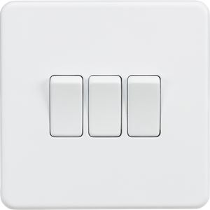 Picture of 3GANG 2WAY  SWITCH  SCREWLESS FLAT PLATE
MATT WHITE