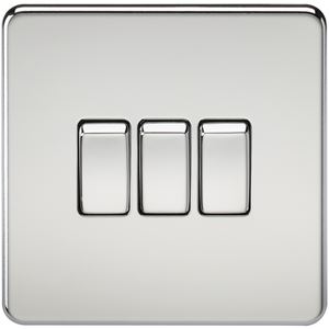 Picture of 3GANG 2WAY  SWITCH  SCREWLESS FLAT PLATE
POLISHED CHROME