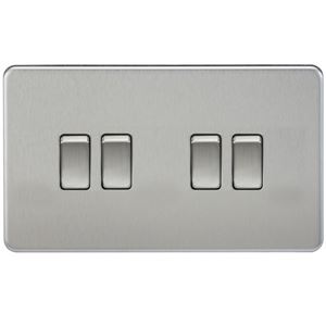 Picture of 4GANG 2WAY  SWITCH  SCREWLESS FLAT PLATE
BRUSHED CHROME