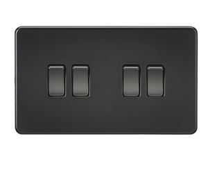 Picture of 4GANG 2WAY  SWITCH  SCREWLESS FLAT PLATE
MATT BLACK