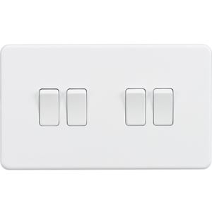 Picture of 4GANG 2WAY  SWITCH  SCREWLESS FLAT PLATE
MATT WHITE