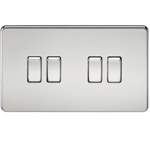Picture of 4GANG 2WAY  SWITCH  SCREWLESS FLAT PLATE
POLISHED CHROME
