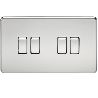 Picture of 4GANG 2WAY  SWITCH  SCREWLESS FLAT PLATE
POLISHED CHROME