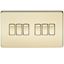 Picture of 6GANG 2WAY  SWITCH  SCREWLESS FLAT PLATE
POLISHED BRASS
