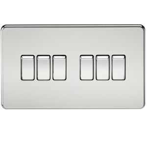 Picture of 6GANG 2WAY  SWITCH  SCREWLESS FLAT PLATE
POLISHED CHROME