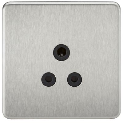 Picture of 5 AMP SOCKET SCREWLESS FLAT PLATE
BLACK INSERT BRUSHED CHROME