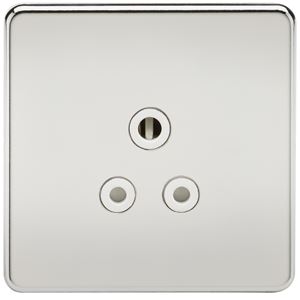 Picture of 5 AMP SOCKET SCREWLESS FLAT PLATE
WHITE INSERT POLISHED CHROME