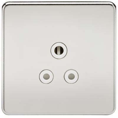 Picture of 5 AMP SOCKET SCREWLESS FLAT PLATE
WHITE INSERT POLISHED CHROME