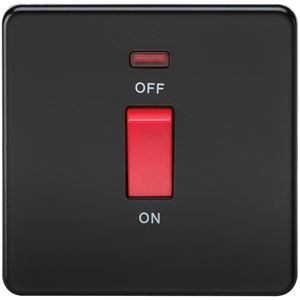 Picture of 45A DP  SWITCH  C/W NEON SCREWLESS FLAT PLATE
1 GANG MATT BLACK