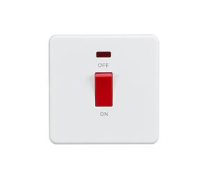 Picture of 45A DP  SWITCH  C/W NEON SCREWLESS FLAT PLATE
1 GANG MATT WHITE