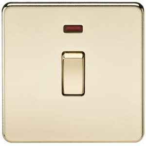 Picture of 20A DP  SWITCH  C/W NEON SCREWLESS FLAT PLATE
POLISHED BRASS