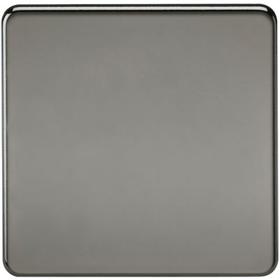 Picture of 1 GANG BLANK PLATE  SCREWLESS FLAT PLATE
BLACK NICKEL