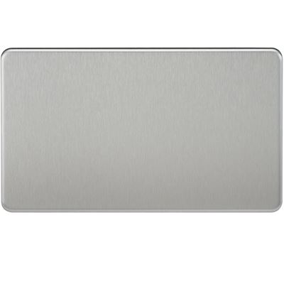 Picture of 2 GANG BLANK PLATE  FLAT PLATE
BRUSHED CHROME