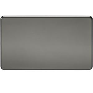 Picture of 2 GANG BLANK PLATE  SCREWLESS FLAT PLATE
BLACK NICKEL
