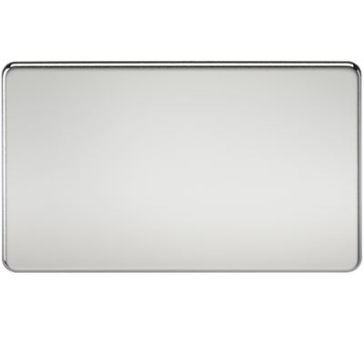 Picture of 2 GANG BLANK PLATE  SCREWLESS FLAT PLATE
POLISHED CHROME