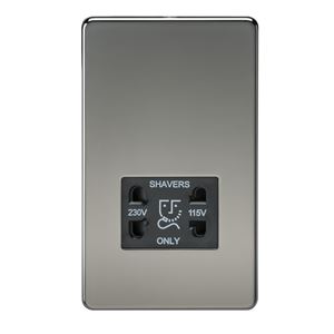 Picture of 115V/230V SHAVER SOCKET SCREWLESS PLATE
BLACK  INSERT BLACK NICKEL