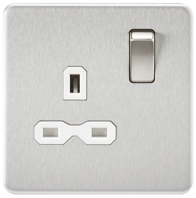 Picture of 1 GANG SOCKET SCREWLESS FLAT PLATE
WHITE INSERT